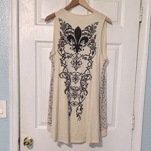 Vocal‎ 90’s Studded Open Front Sleeveless Cardigan Size Small Cream Color